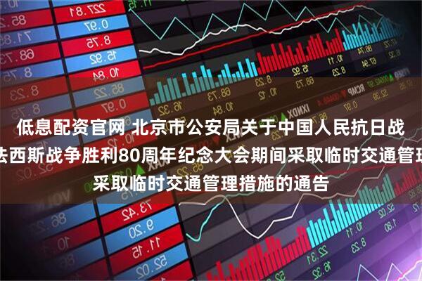 低息配资官网 北京市公安局关于中国人民抗日战争暨世界反法西斯战争胜利80周年纪念大会期间采取临时交通管理措施的通告